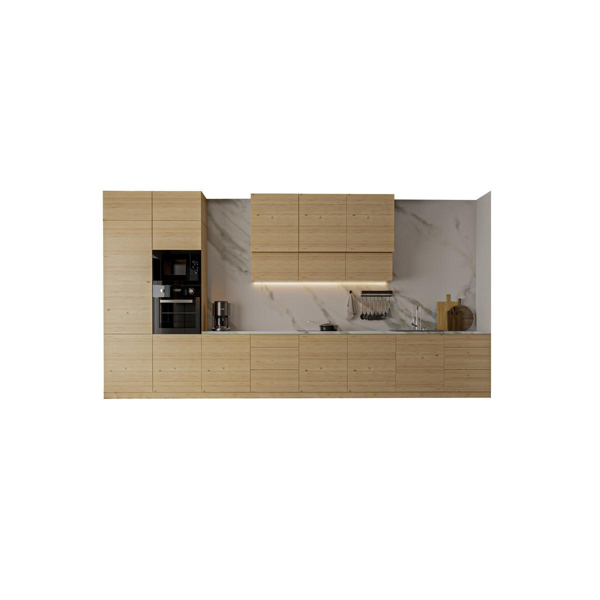 KÜCHENZEILE – Küchenblock 480 cm VELORA – KU-S55 – Eiche Artisan - Eiche Artisan, Holzwerkstoff (480/248/58cm) - hi-markt