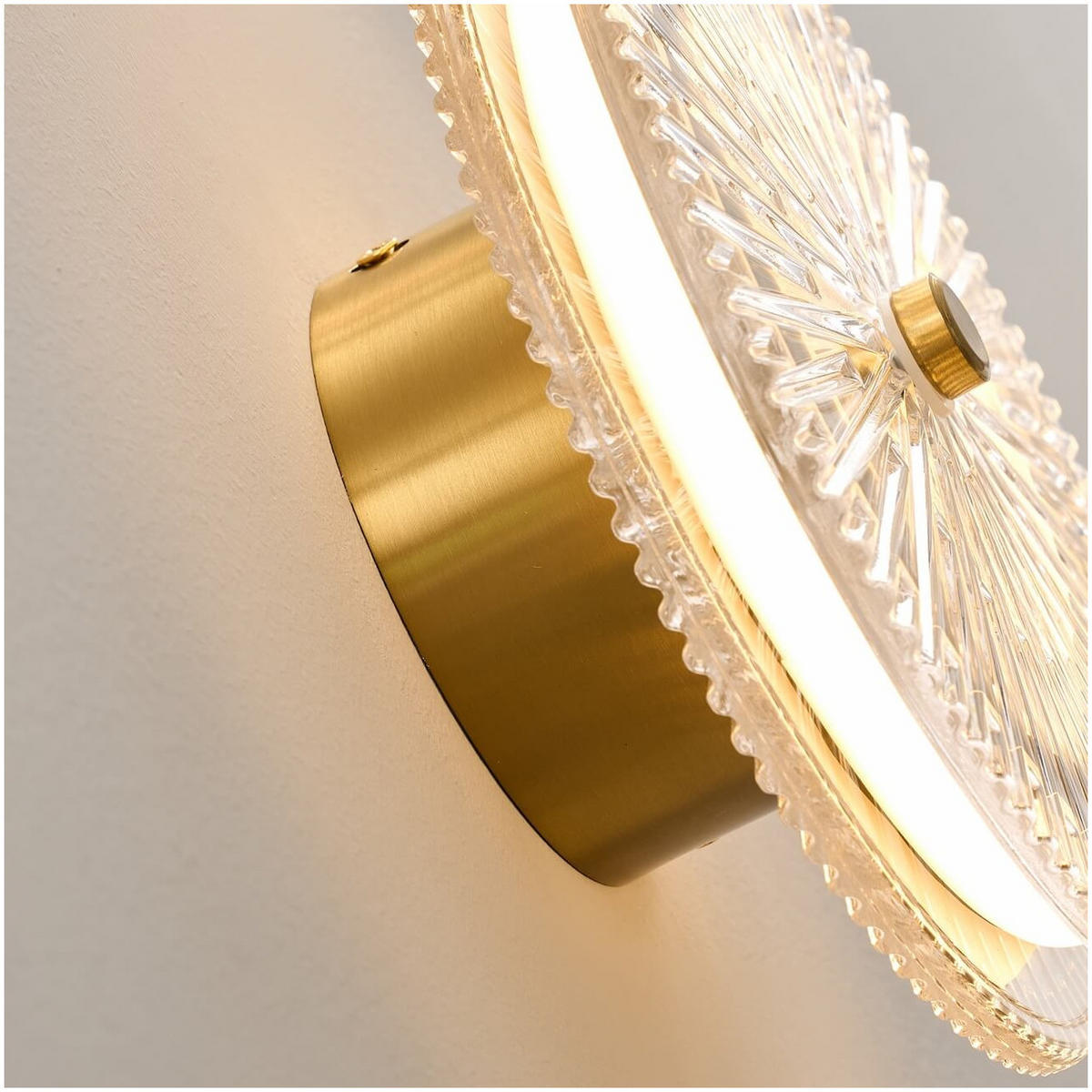 WANDLEUCHTE Alma, Transparent und Messing, 20cm - Goldfarben, Glas (20/20/7.5cm) - KOSILUM