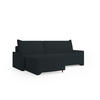 ECKSCHLAFSOFA - Rocky - Links, Schwarz (Poso 135) - Schwarz, Holzwerkstoff/Metall (245/174cm) - Möblo