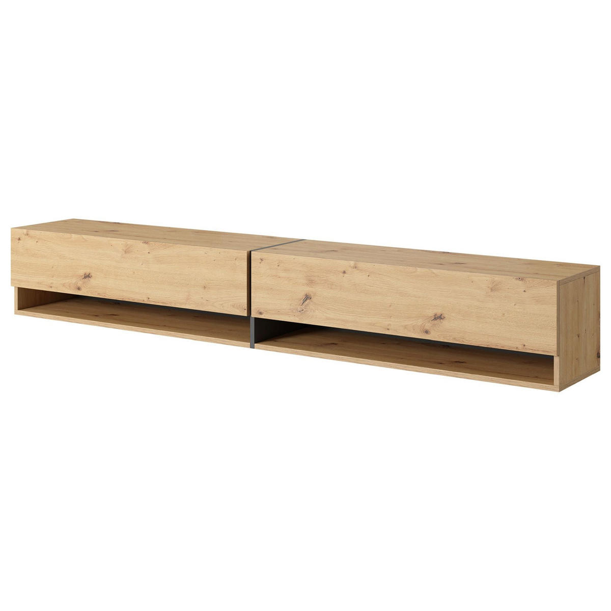 TV-HÄNGEBOARD Mirrgo Eiche / Grafitgrau 200/30/32 cm - Schwarz/Eiche Artisan, Holzwerkstoff (200/30/31.6cm) - Selsey