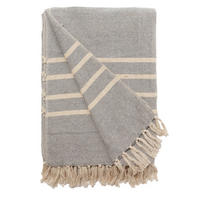 DECKE Mila 130x180 cm, 100% Baumwolle, Grau-Natur - Grau, Textil (130/180cm) - Au Maison