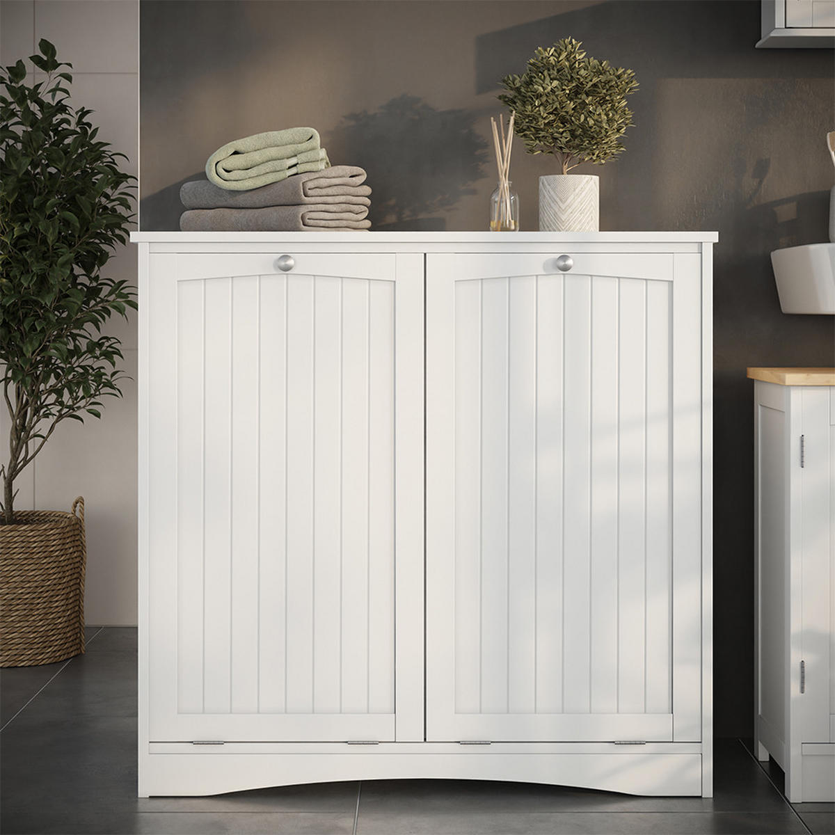 SKŘÍŇKA DO KOUPELNY Bianco Bílá - bílá, kompozitní dřevo (83/80/37cm) - Vicco