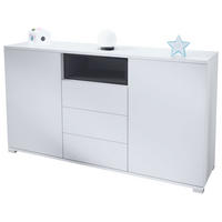 SIDEBOARD Skadu Schwarz matt - Schwarz, Holzwerkstoff (138.5/75.5/35cm) - Vladon