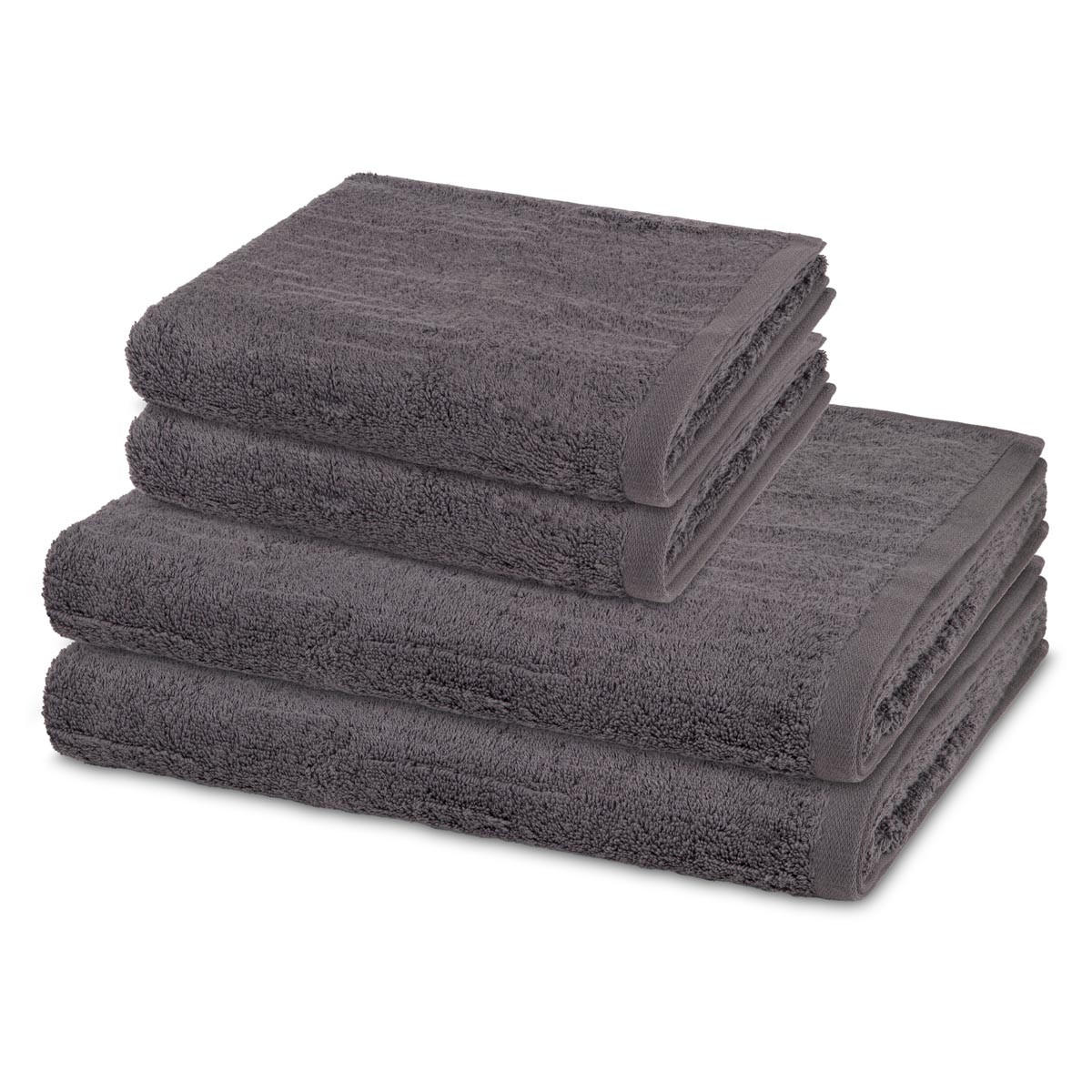 FROTTIERSET Premium 4-teilig - Dunkelgrau, Textil (50/100cm) - Ross