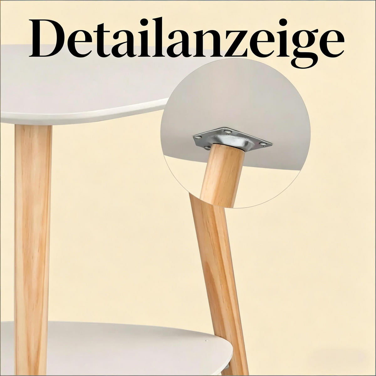 BEISTELLTISCH Weiß 40/50/55 cm - Weiß, Holz (50/40/55cm) - PANGIVO
