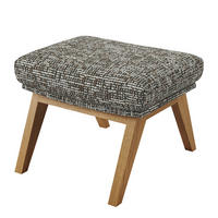 HOCKER mit Holzfüßen - Eichefarben/Grau, Eichenholz/Textil (54/41/41cm) - home24