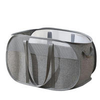 WÄSCHEKORB Pop Up Faltbar 75L Grau - Grau, Textil (6/2/11cm)