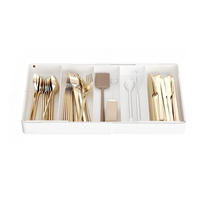 BESTECKEINSATZ,LINKS-RECHTS ausziehbar & verstellbar,(27–51) × 27 cm,Weiß - Weiß, Kunststoff (27/4.3/27cm) - Authentics
