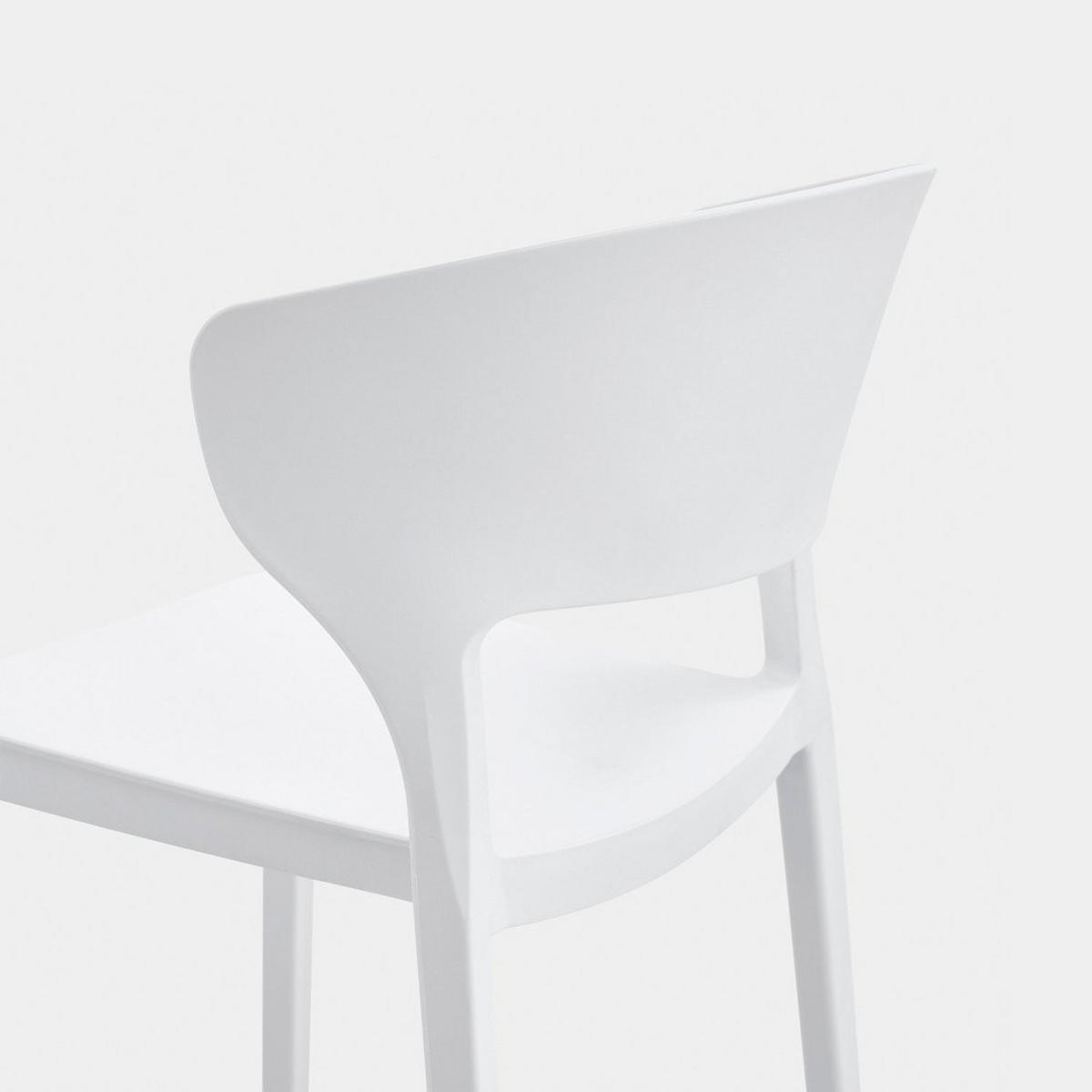 GARTENSTUHL Serin Weiß 48 cm x 76 cm 4er-Set - Weiß, Kunststoff (48/76/52cm) - Klast Home