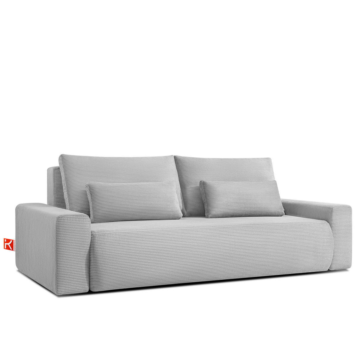 3-SITZER SCHLAFSOFA MOLLIS, Corduroy, Hellgrau - Hellgrau, Holz/Holzwerkstoff (250/93/108cm) - KONSIMO®