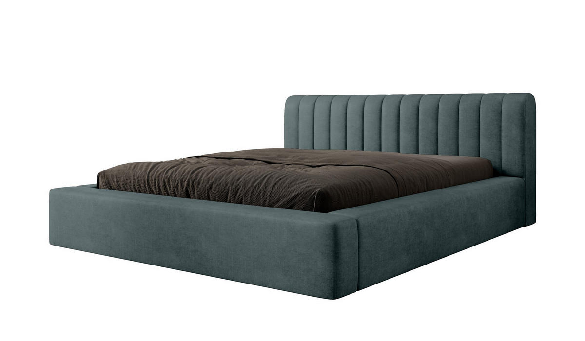 POLSTERBETT Peoria Stoff Macau - Türkis, Holzwerkstoff/Textil (160/200cm) - Fun Möbel