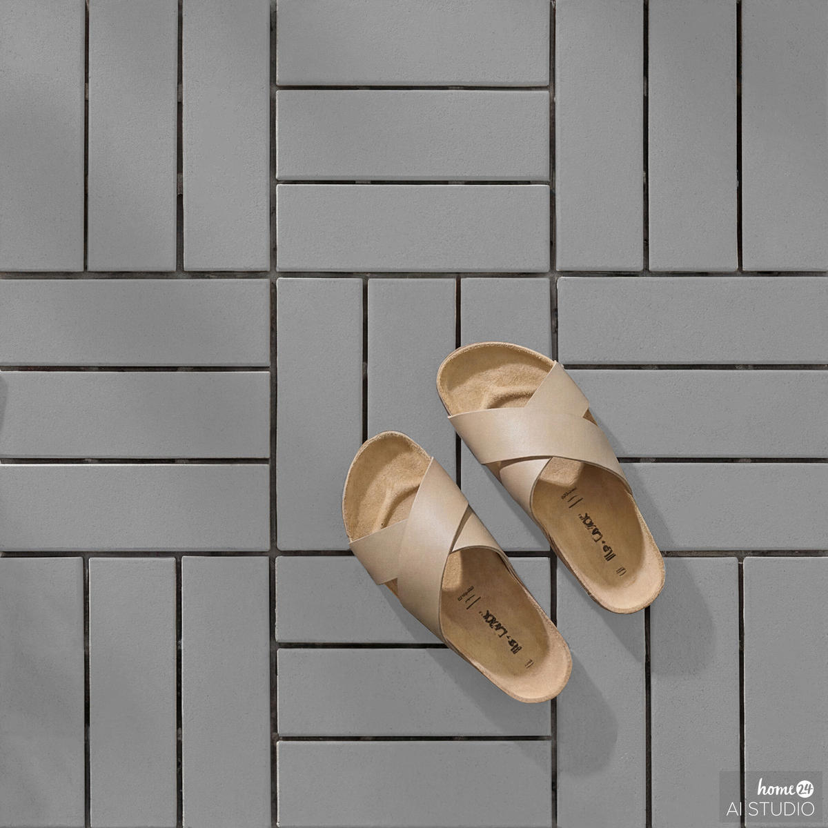 TERRASSENFLIESE - 33er-Set - 30x30 cm - Akazie massiv / Polypropylene - Grau, Holz/Kunststoff (30/30/2.4cm) - home24