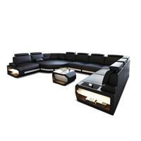 LEDERSOFA Asti L - Schwarz/Weiß, Leder (427/93/280cm) - Sofa Dreams