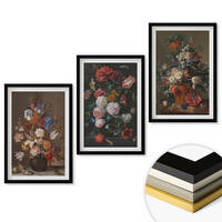 WANDBILDER 3er-Set - 40x60 cm Schwarzer Rahmen - Blumenarrangements in Vasen - Schwarz, Kunststoff (40/60cm) - ArtPrintCave