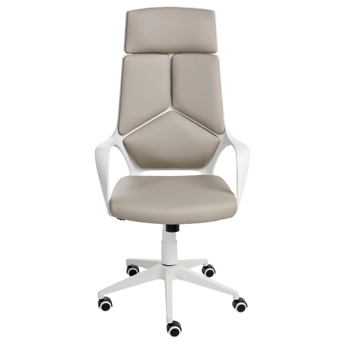 BÜROSTUHL Taupe Delight - Taupe/Weiß, Kunststoff (64/116/64cm) - Beliani