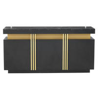 SIDEBOARD Schwarz und Goldfarben 140/38/70 cm - Schwarz, Holzwerkstoff (140/70/38cm) - PANGIVO