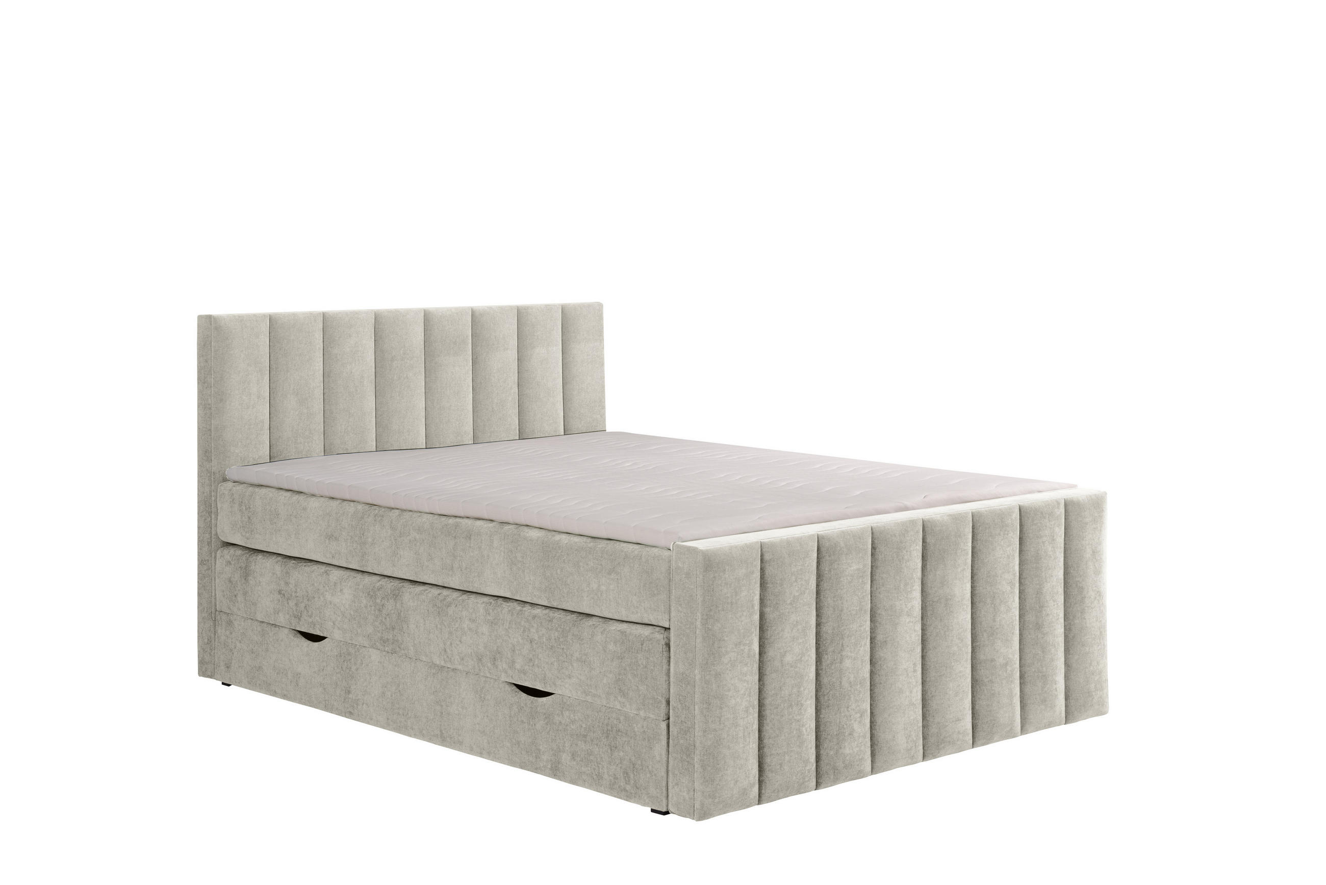 BOXSPRINGBETT VELTRA mit Topper und Bettkasten, Beige, 180x200 cm - Beige, Textil (180/200cm) - KS Home Concept