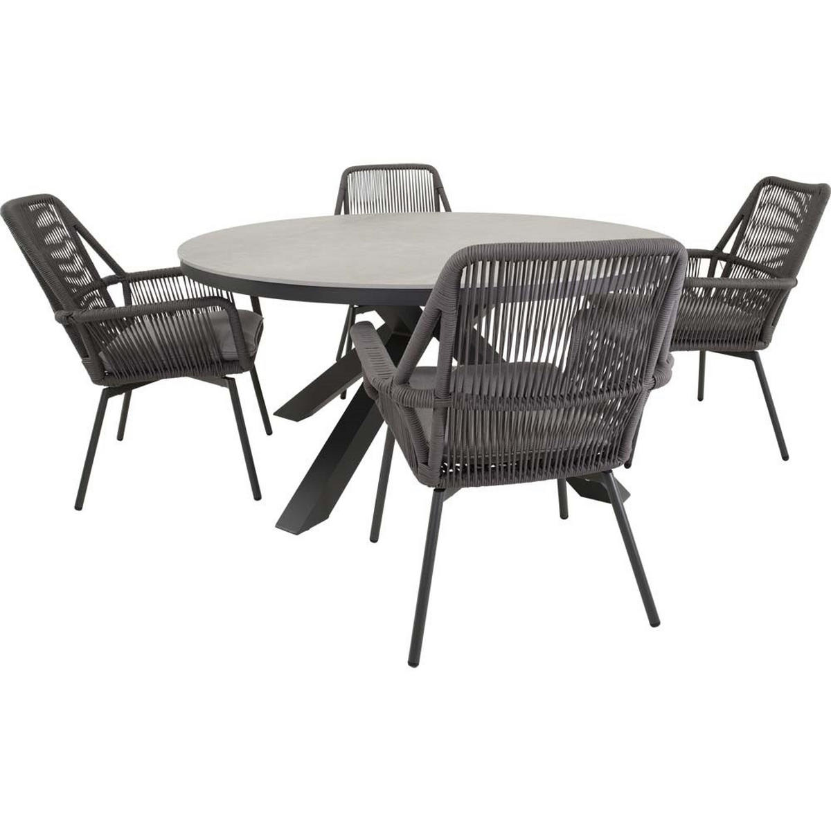 GARTENTISCH Davos - Grau - 158/158/74 cm - Grau, Metall (158/158/74cm) - Lesli Living