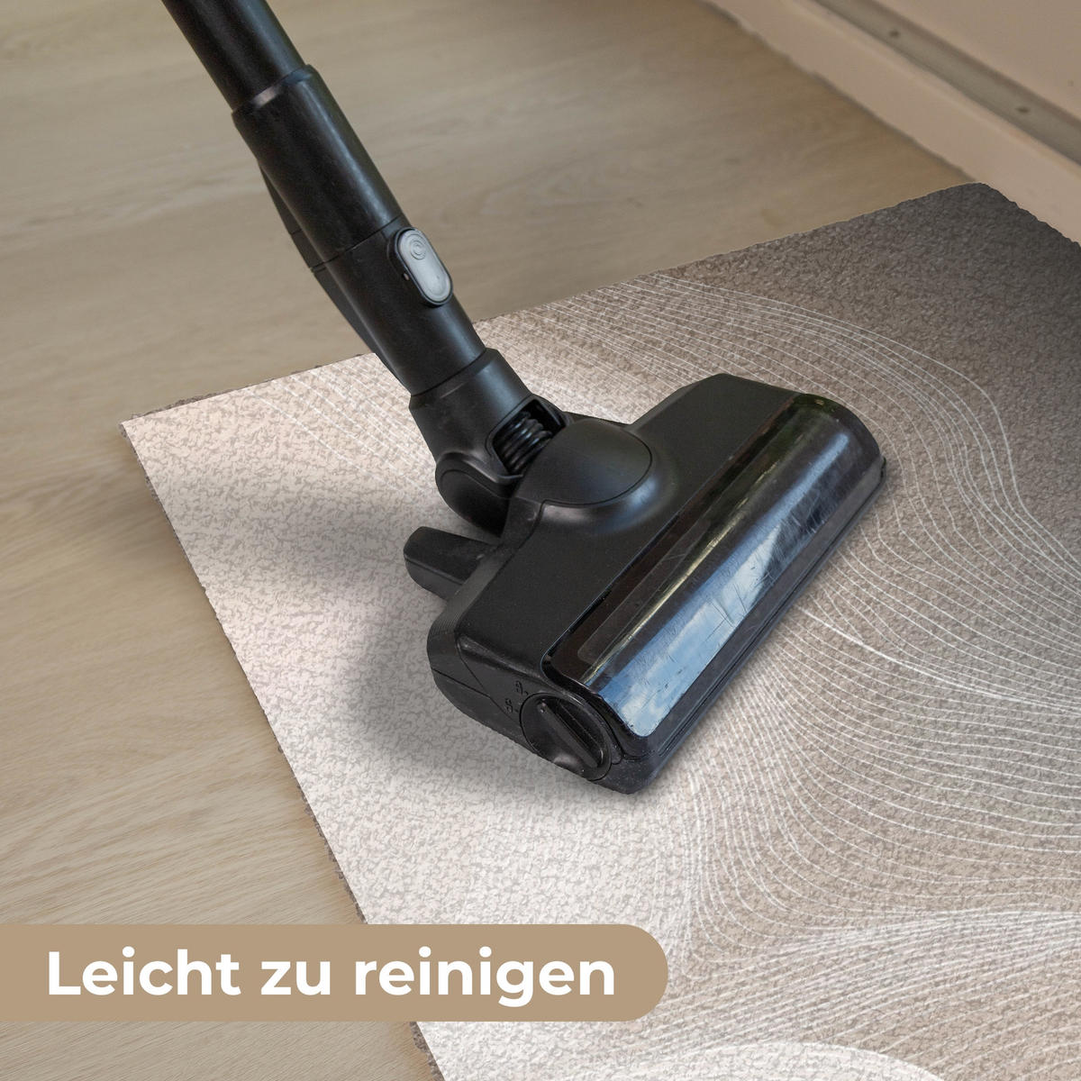 FUSSMATTE Wellenlinien - Luftströme - Harmonisch 90x60 cm - Beige, Kunststoff (90/0.4cm) - MuchoWow