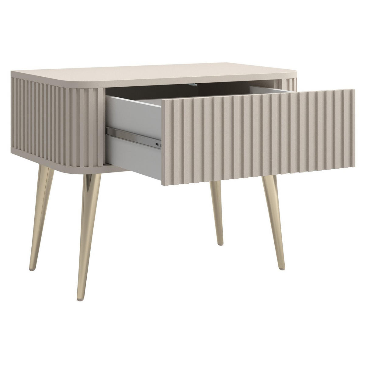 NACHTTISCH Ovarlo Greige 63 cm - Taupe/Goldfarben, Holzwerkstoff/Metall (63.2/49.2/38cm) - Selsey