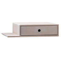 NACHTTISCH Hope mit Ablage links, weiße Birke, 30/65/15 cm - Weiß, Holz (65/15/30cm) - WOODEK