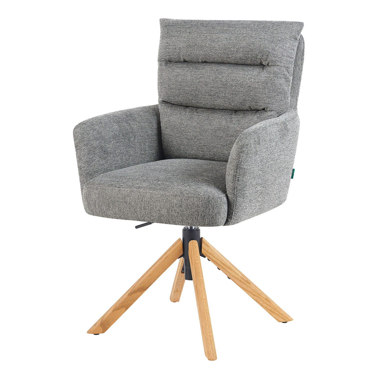 BÜROSTUHL Mika-Tesa - Honigeiche/Grau, Eichenholz/Holz (59/95/66cm) - DUBI Möbel