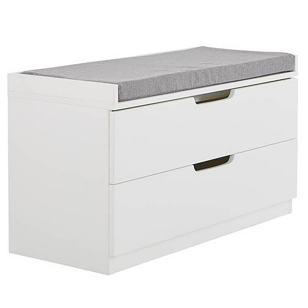 GARDEROBENBANK - Weiß, Holzwerkstoff/Textil (80/45/36cm) - home24