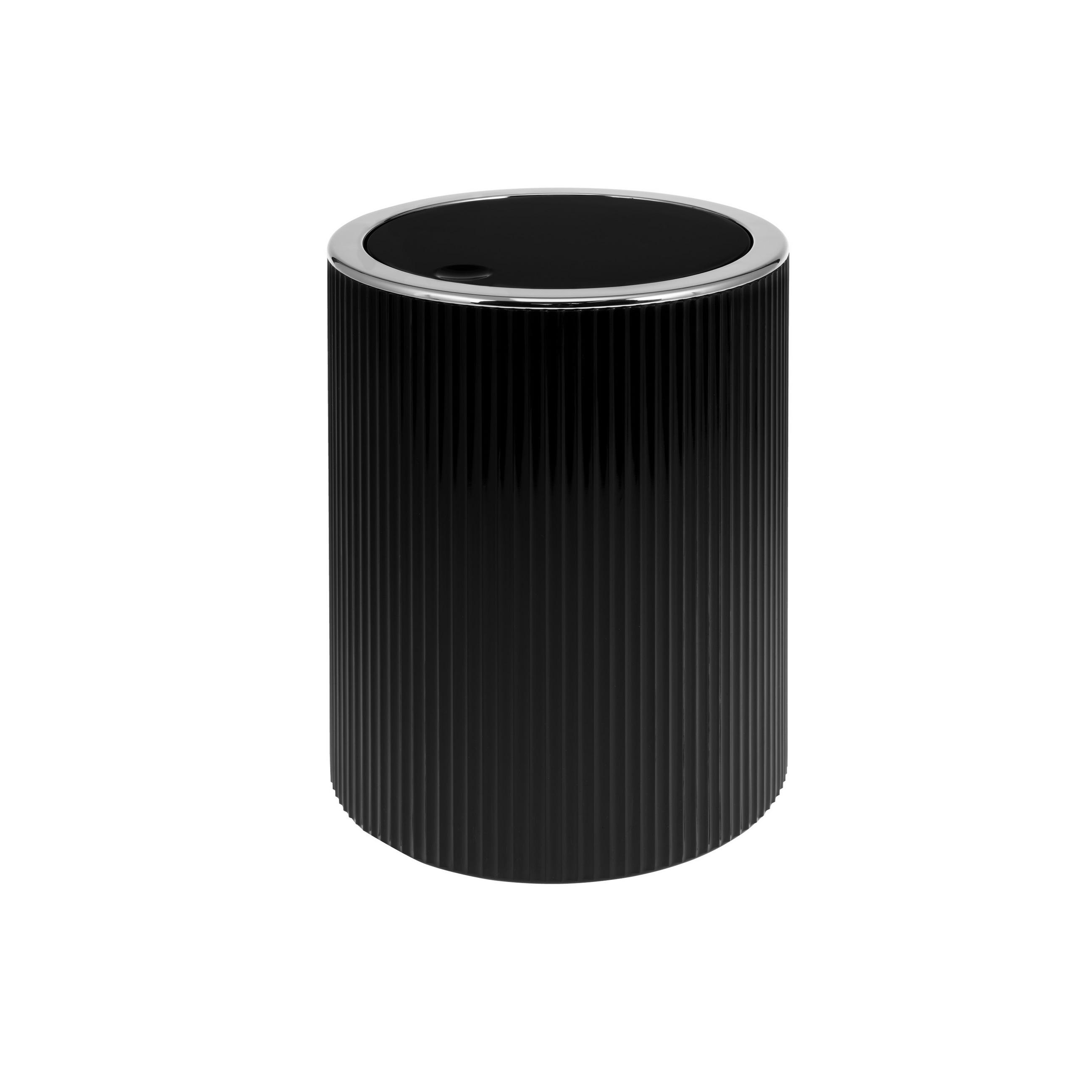 KOSMETIKEIMER 5,5 Liter, GAVELLO schwarz, Kunststoff - Schwarz, Kunststoff (19/24.5/19cm) - bremermann