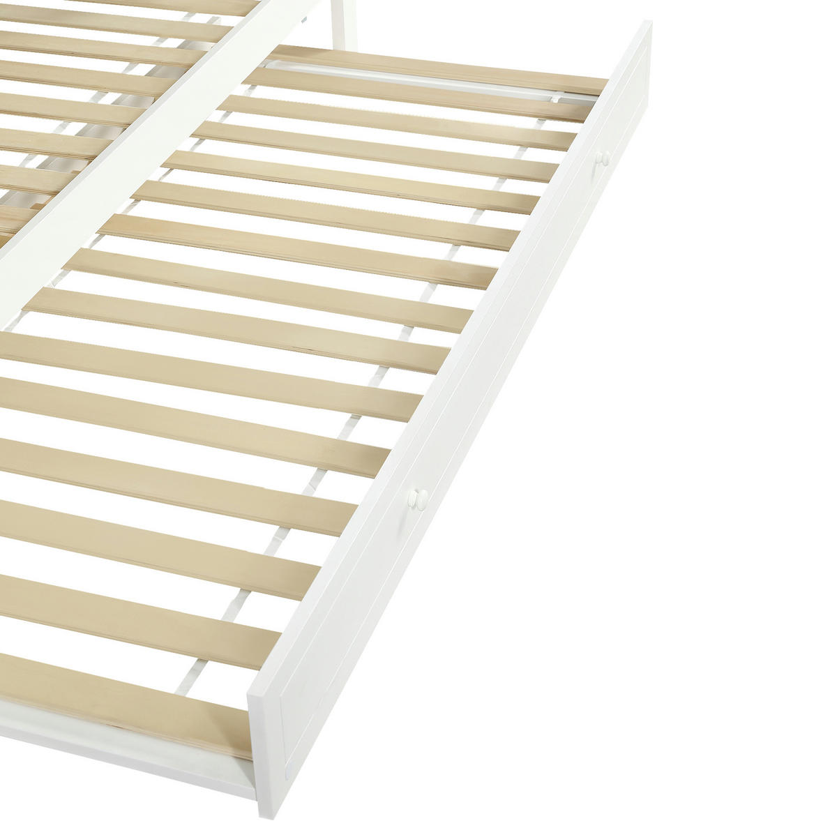 ETAGENBETT Mit Rollbett Weiß/Rosa 90x200 cm - Pink, Holz (90/200cm) - ComfortXL