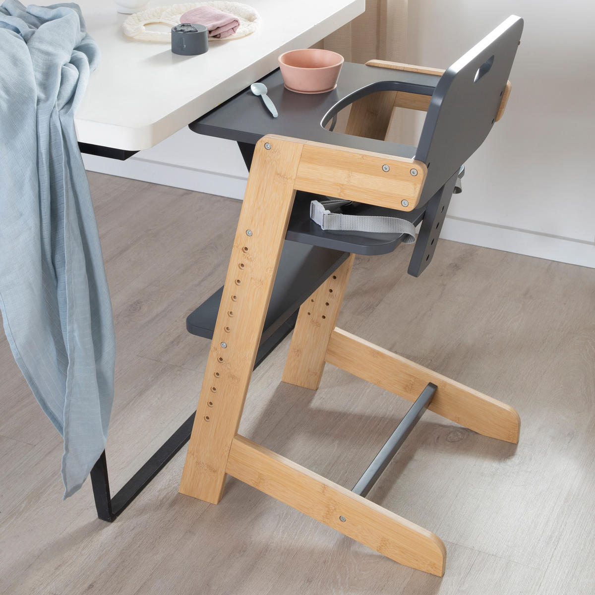 HOCHSTUHL Nature Up Bambus / Anthrazit - Anthrazit, Holz (45/86/50cm) - Roba