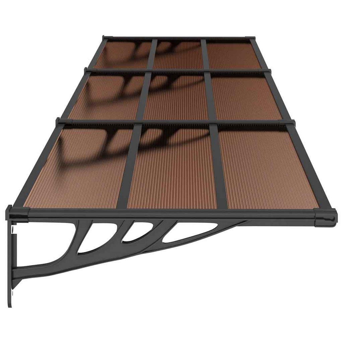 TÜRVORDACH Schwarz 358,5x90 cm Polycarbonat - Schwarz, Textil (90/27.5/358.5cm) - furnicato