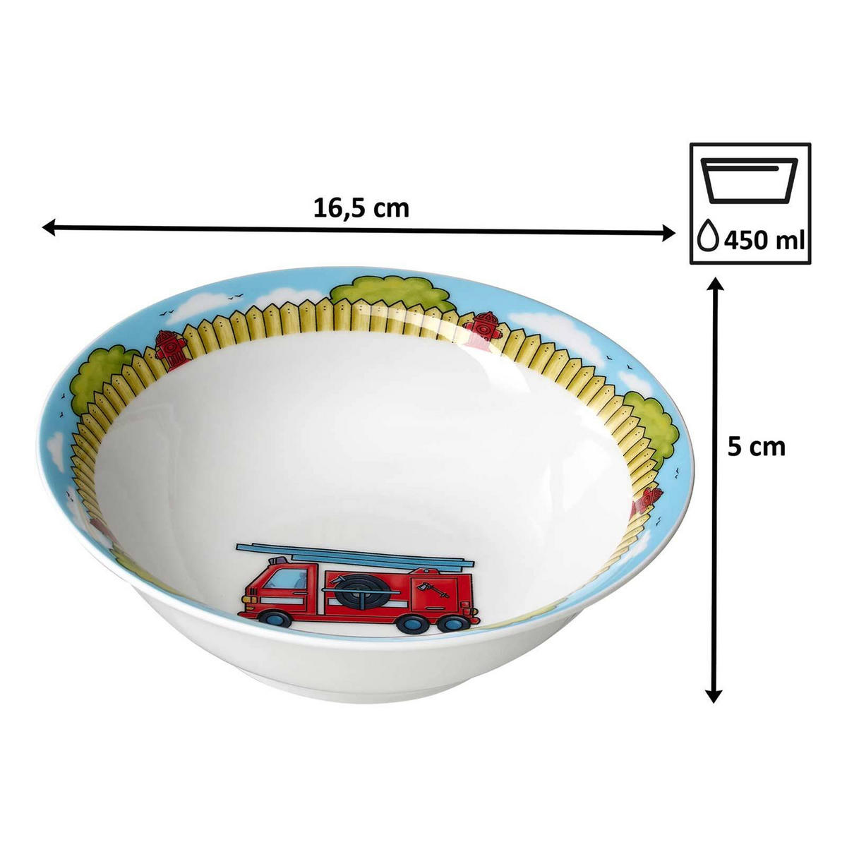 KINDERGESCHIRR Feuerwehrmann Bernie bunt - Multicolor, Keramik (2/2/2cm) - Ritzenhoff Breker