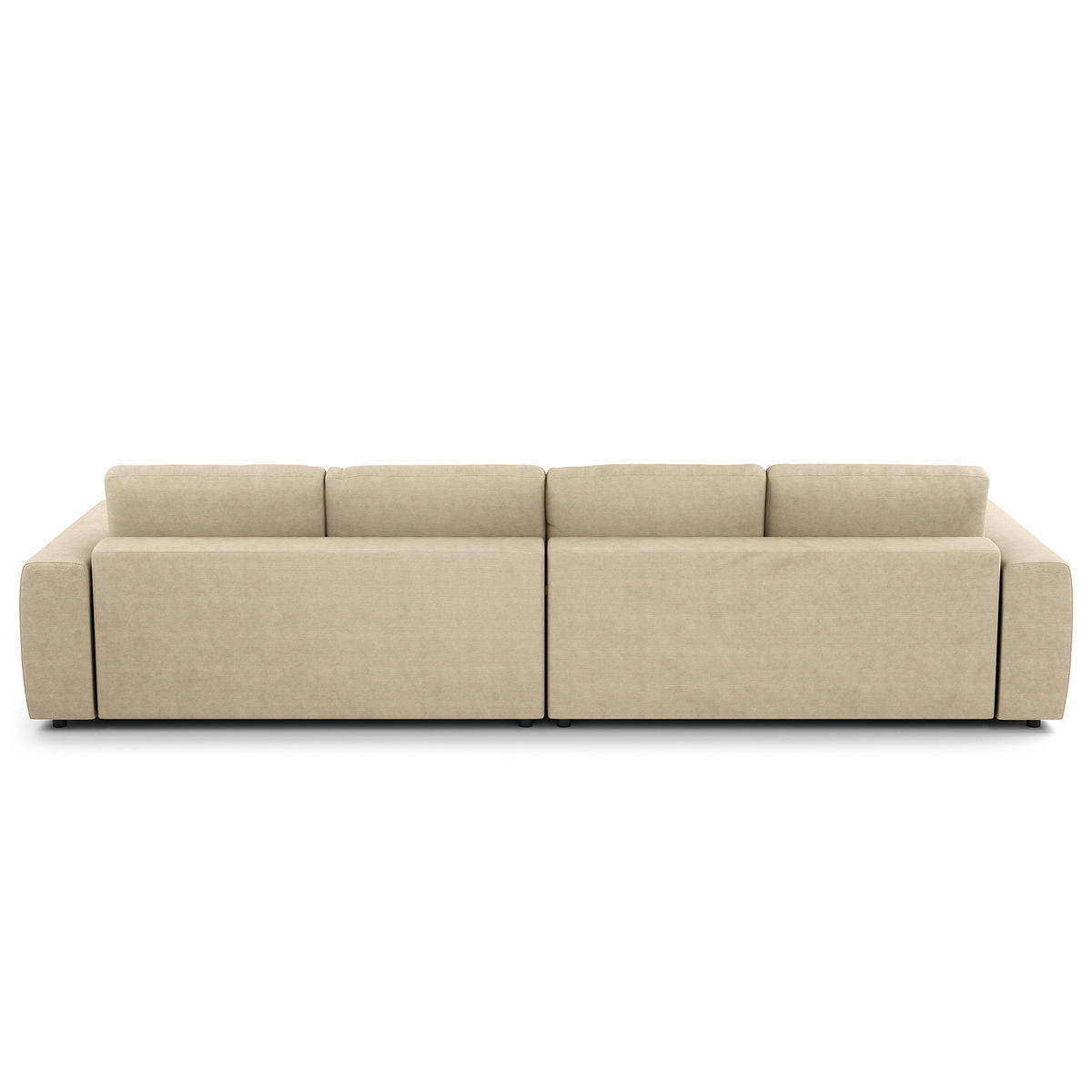 ECKSOFA mit XXL-Longchair - Beige/Schwarz, Kunststoff/Textil (323/182cm) - home24