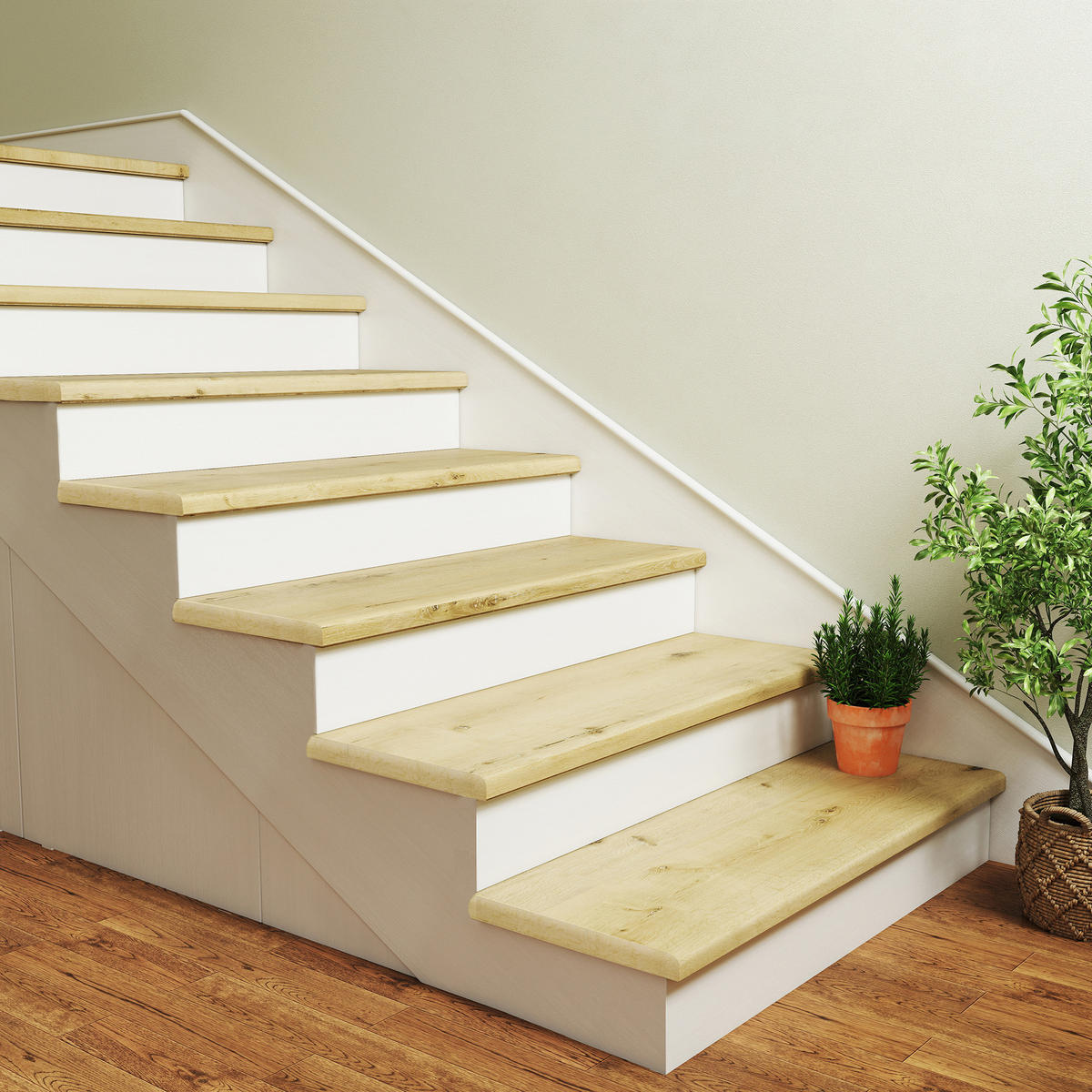 TREPPENVERKLEIDUNG-SET 2 TLG. Bunschoten - Naturfarben, Kunststoff (120/32cm) - NEU.HOLZ