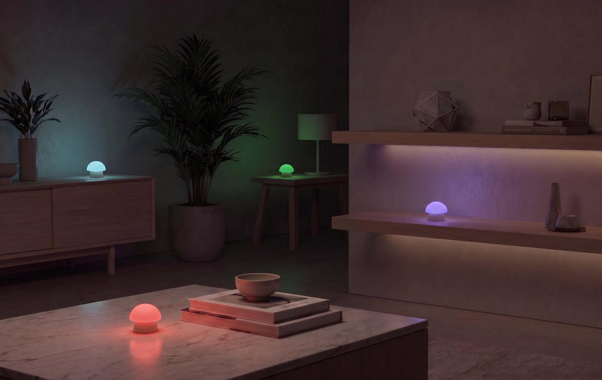 LED-PILZLEUCHTE Mushroom Lounge Lights 6 cm 4er-Set beige - Beige, Kunststoff (6/6/6cm) - Northpoint