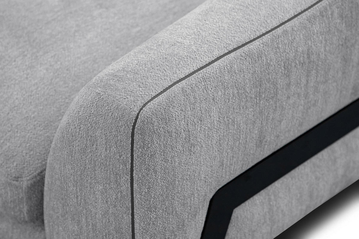 ECKSOFA WINTER 4-Sitzer, hellgrau - Hellgrau/Schwarz, Holzwerkstoff/Textil (158/269cm) - Courtois Laville
