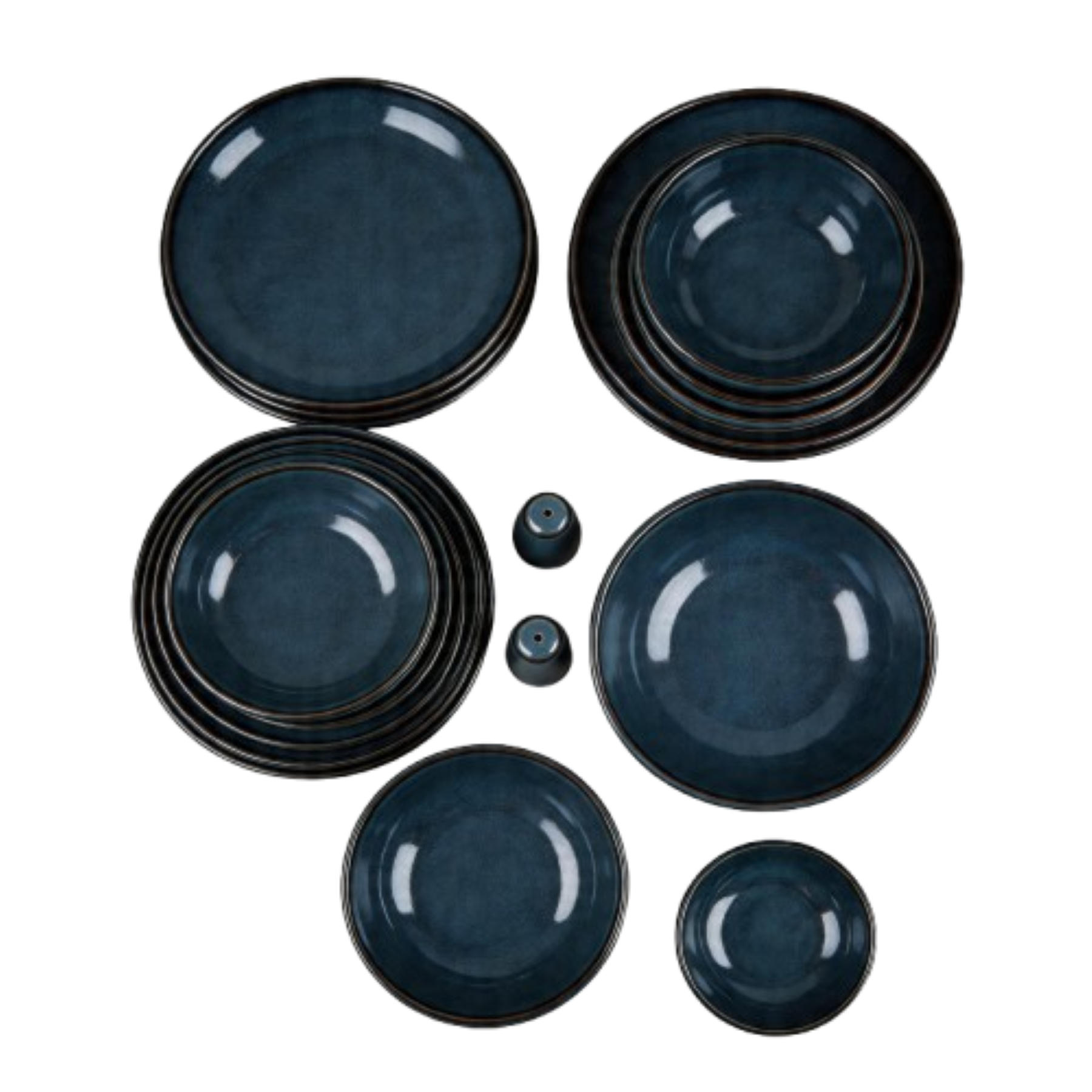 Mulex Geschirrset Blau 41x38x38 cm