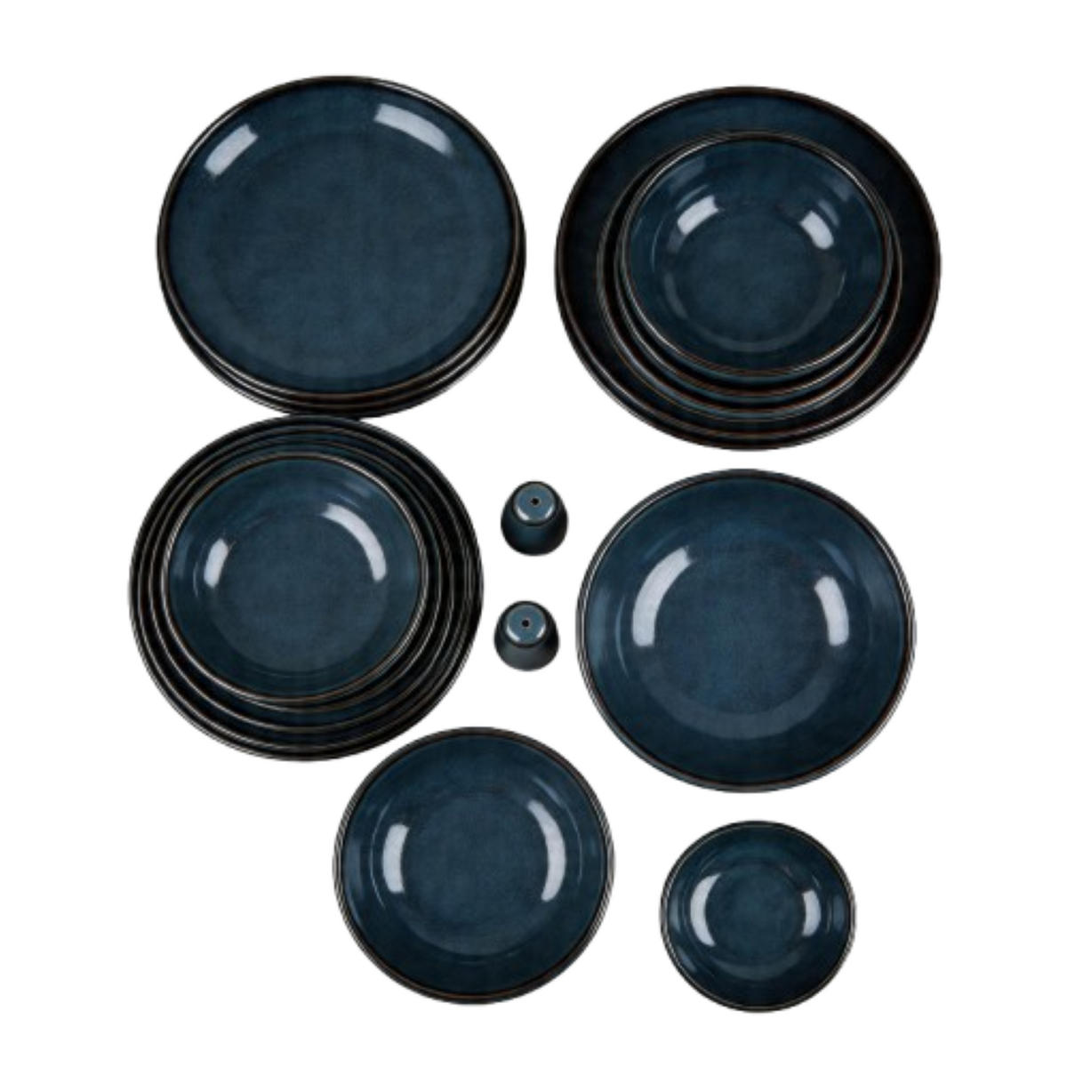 GESCHIRRSET Milano 28-tlg. Blue - Blau, Keramik (41/38/38cm) - Mulex