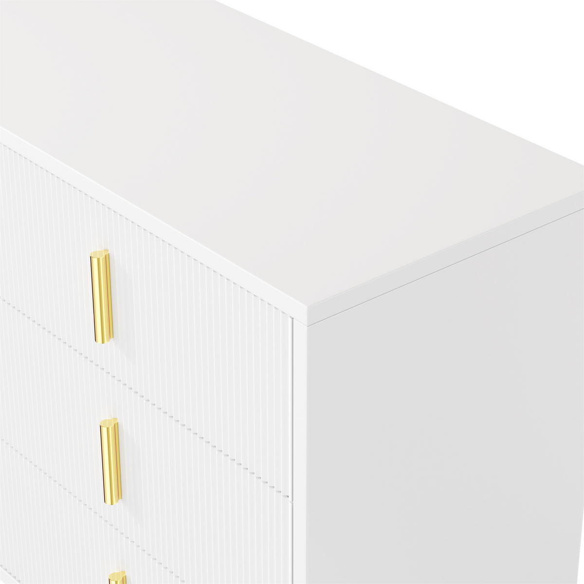 SIDEBOARD 120/40/77 cm mit 6 Schubladen in Weiß/Gold - Weiß, Holzwerkstoff (120/77/40cm) - BEAOK