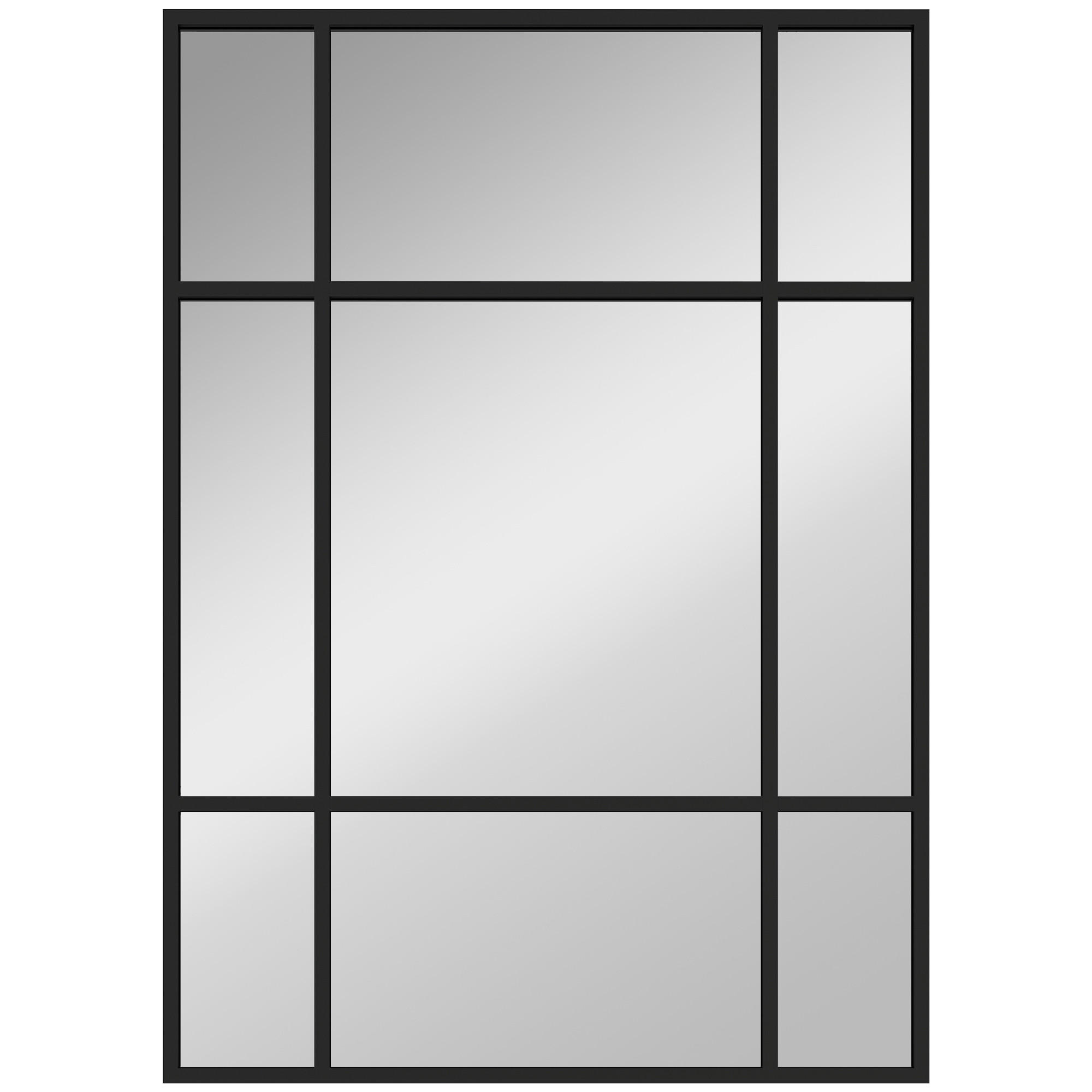 WANDSPIEGEL Glas Metall Schwarz - Schwarz, Glas (2/70/50cm) - HOMCOM