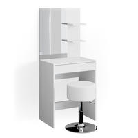 SCHMINKTISCH Isabelle Weiß 60 cm mit Hocker - Weiß, Holzwerkstoff (60/140/40cm) - Vicco
