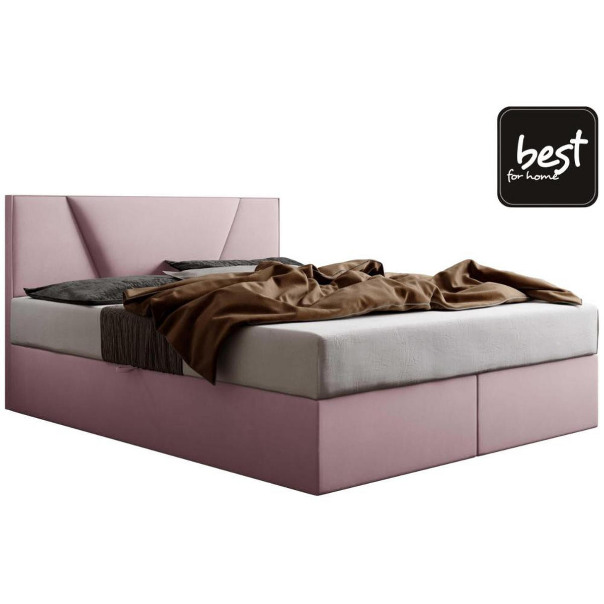 BOXBETT Jubilee Bonellfederkern inkl. Topper - Rosa, Holz/Holzwerkstoff (200/200cm) - Best For Home