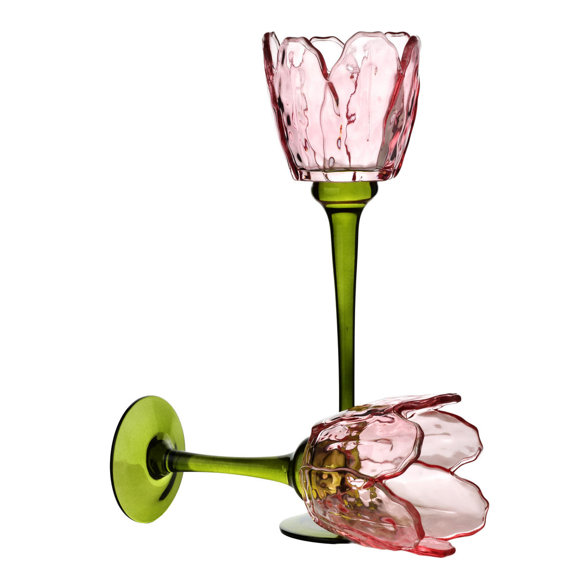 KERZENHALTER Julietta rosa 8.5/8.5/28 cm Glas - Rosa, Glas (8.5/28/8.5cm) - Mondex