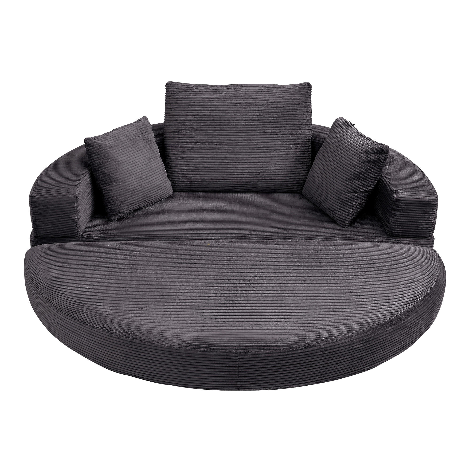 SCHLAFSOFA 173/88/60 cm Schwarz mit 3 Kissen - Schwarz, Textil (176/40/173cm) - Oxeza