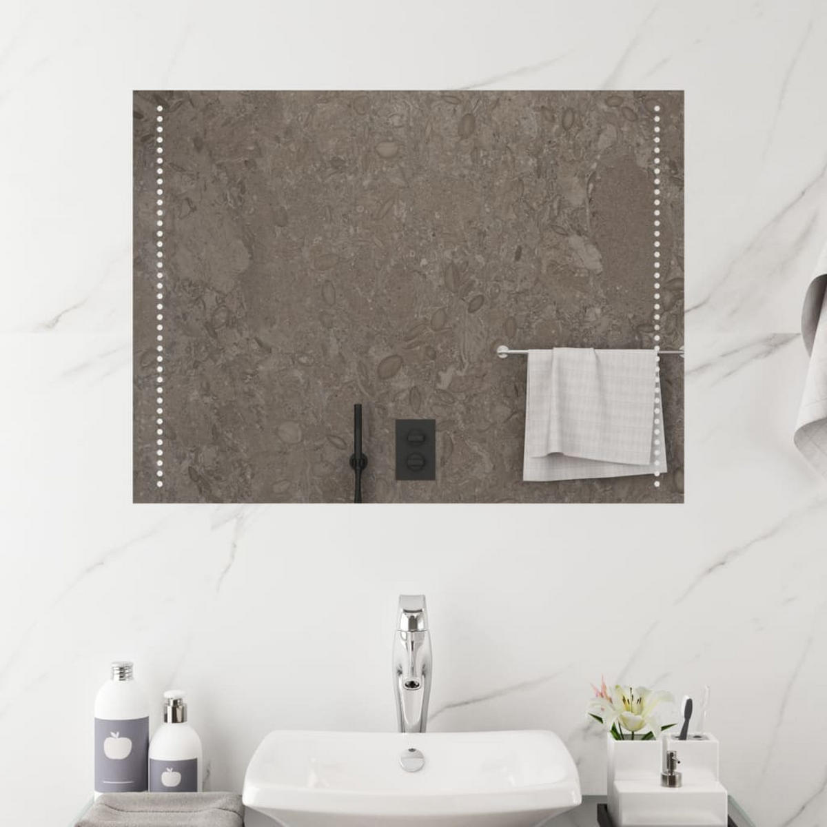 LED-BADSPIEGEL 60x80 cm - Transparent, Glas (60/80/80cm) - furnicato