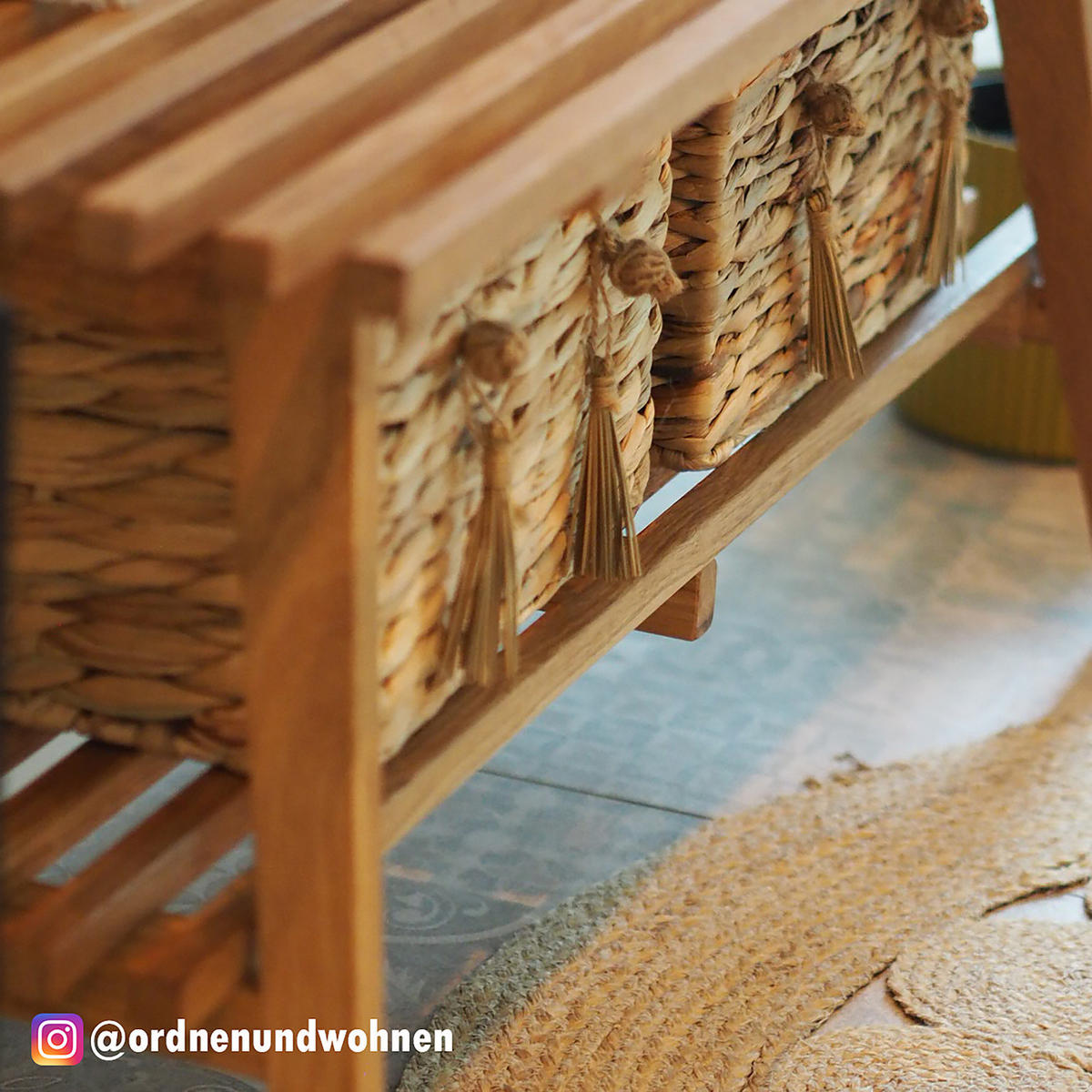 GARDEROBENBANK - Eiche massiv - Braun, Holz (100/45/35cm) - home24