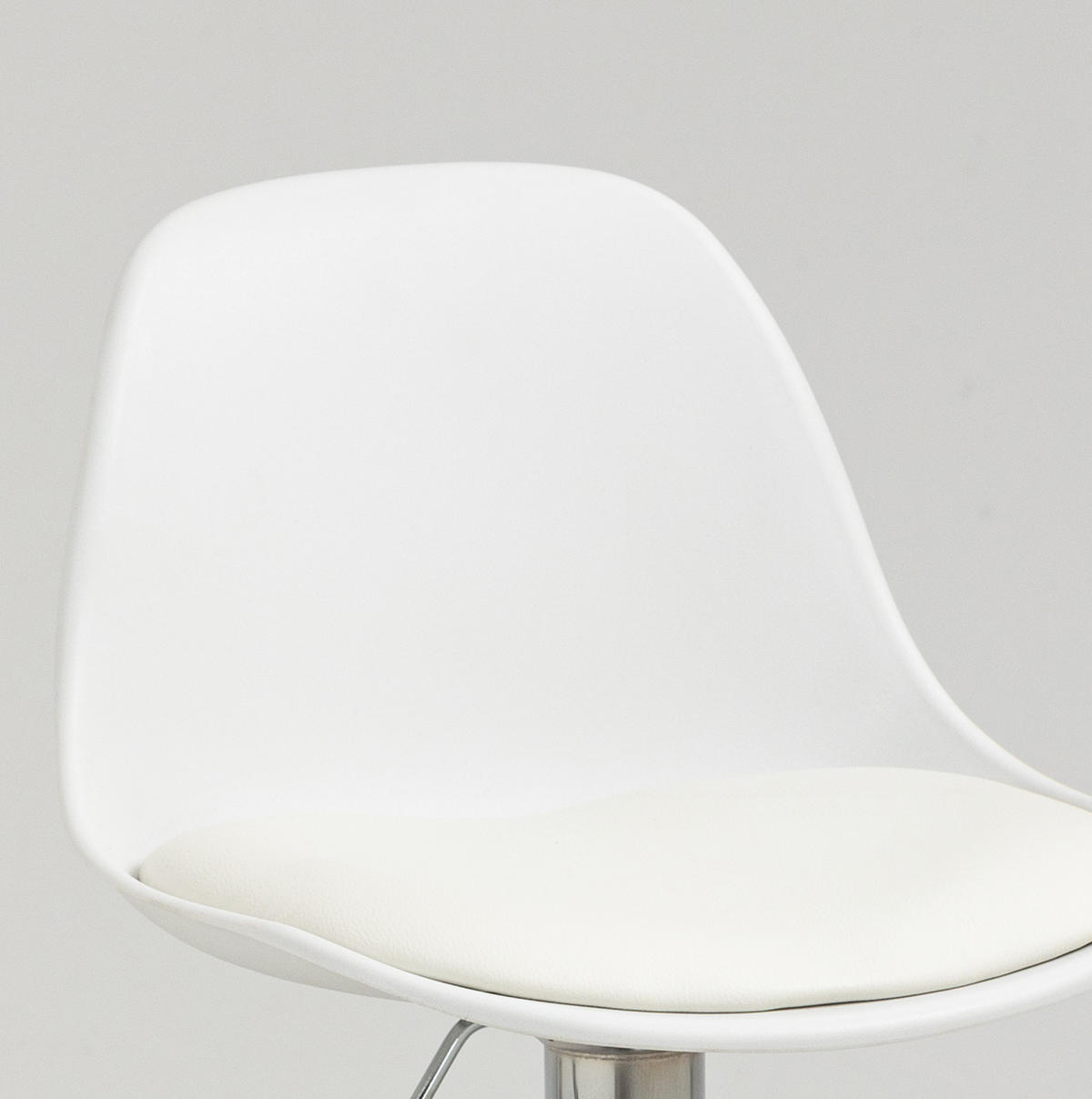 BARHOCKER 2er-Set Weiß, höhenverstellbar aus Kunstleder - Weiß, Kunststoff (42/104/38cm) - MIVRAY