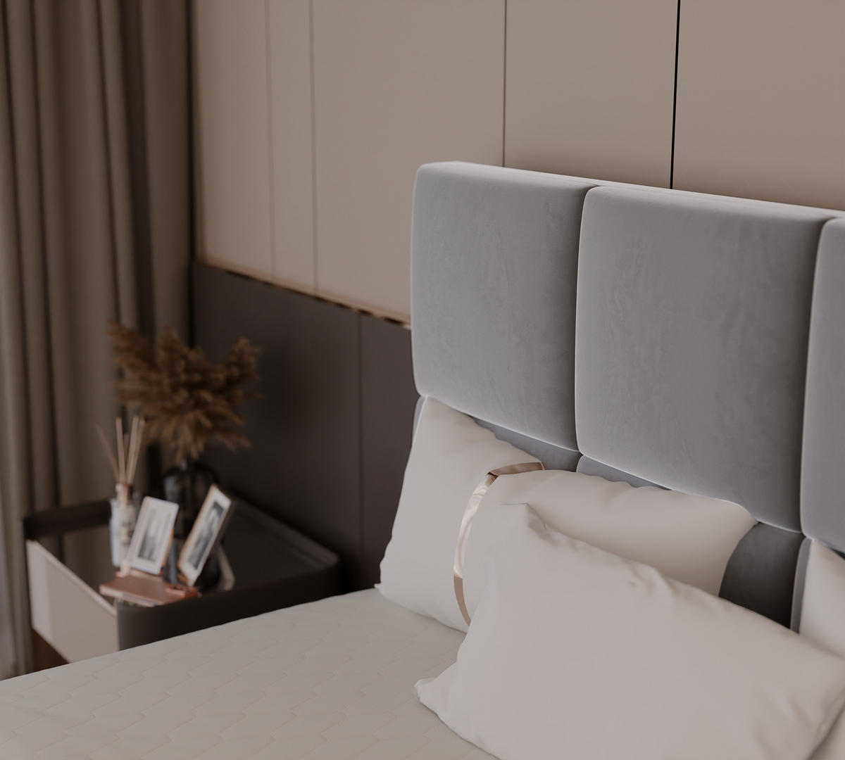BOXBETT 120x200 cm mit Topper - Hellgrau, Textil (200/200cm) - Idohome
