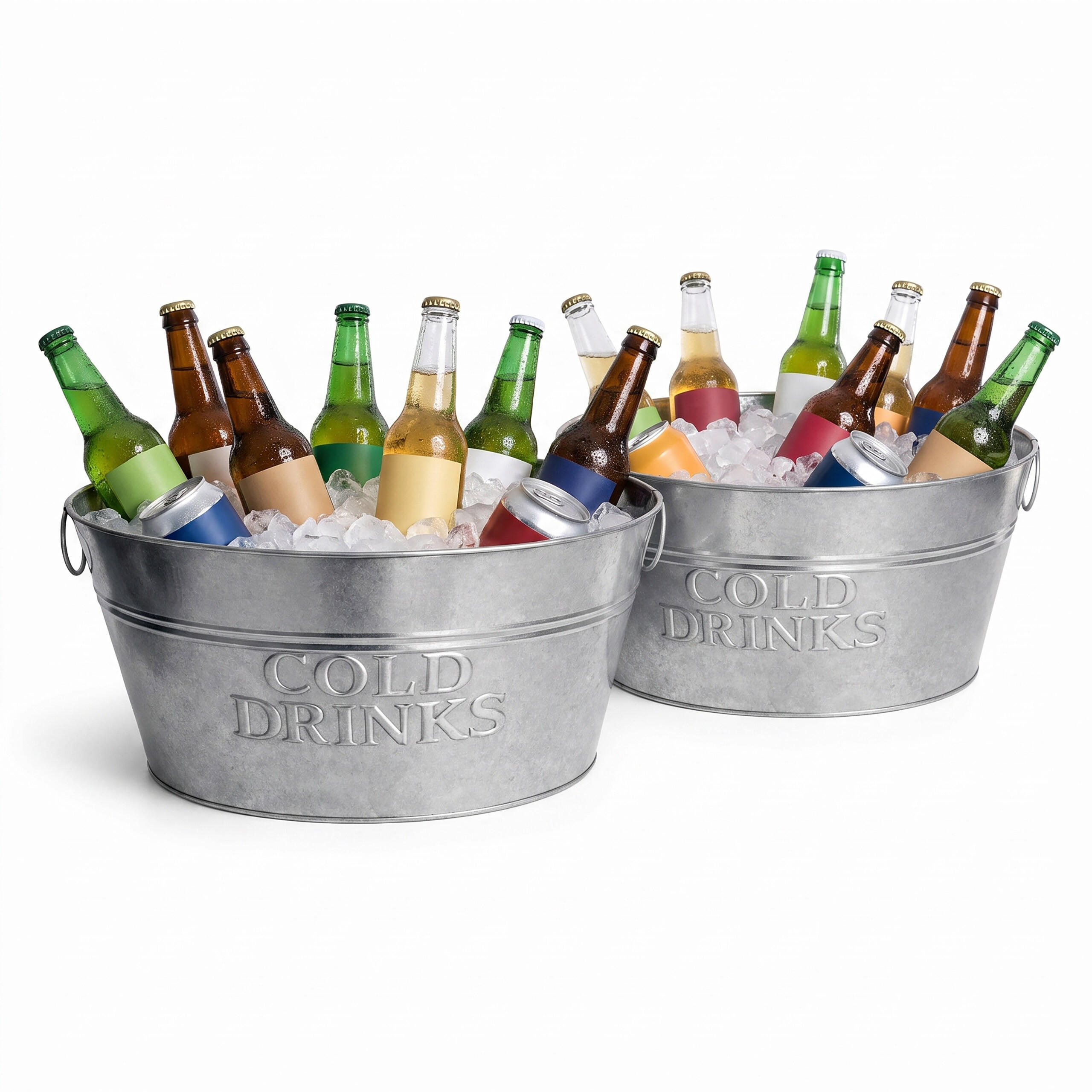 VINKYLARE Silver 2-pack galvaniserat järn - Silverfärgad, Metall (34/23cm) - Relaxdays