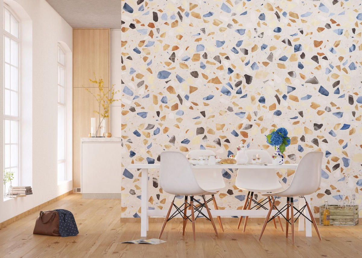 FOTOTAPETE Terrazzo-Motiv 375 x 270 cm - Multicolor, Papier (375/270cm) - Sanders & Sanders